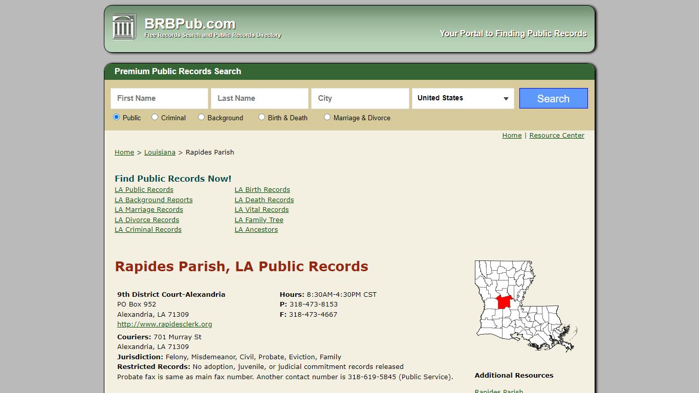 Rapides Parish Public Records | Search Louisiana ...