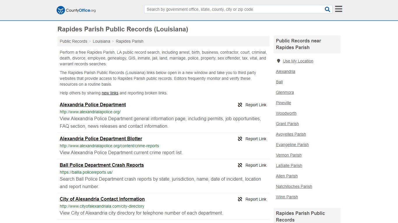Public Records - Rapides Parish, LA (Business, Criminal ...